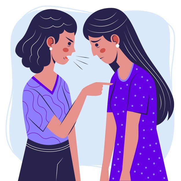 Ilustración de culpa de diseño plano dibujado a mano