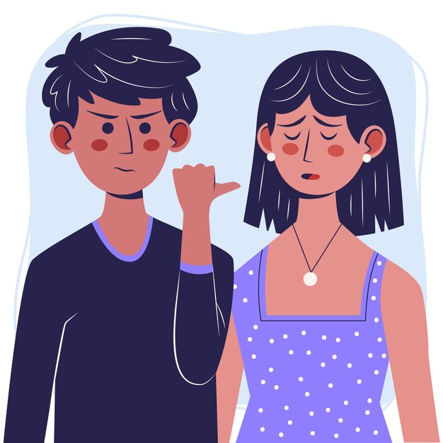 Ilustración de culpa de diseño plano dibujado a mano