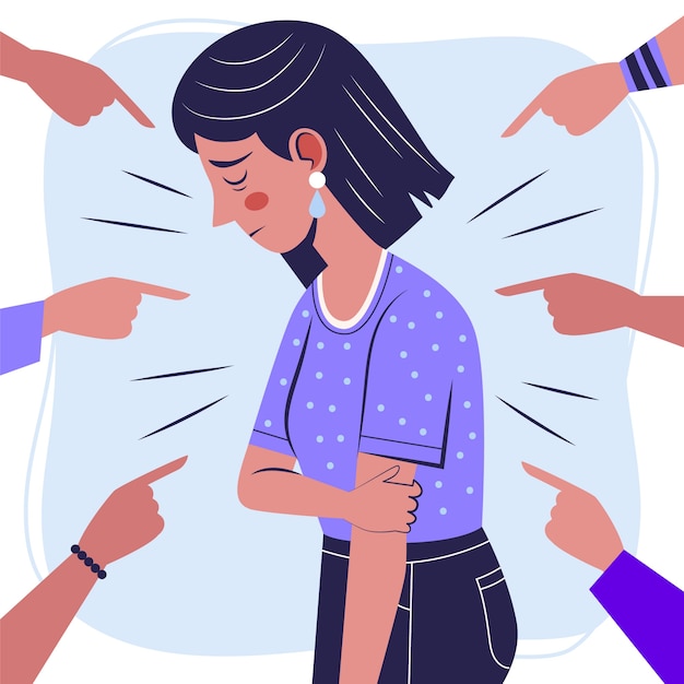 Ilustración de culpa de diseño plano dibujado a mano