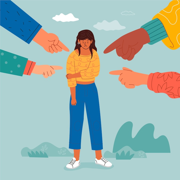 Vector gratuito ilustración de culpa de diseño plano dibujado a mano