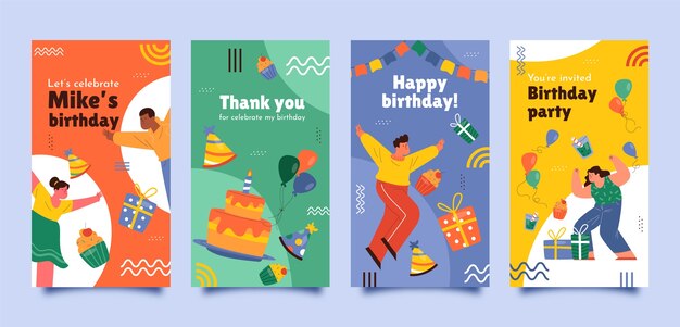 Ilustración de cumpleaños dibujada a mano
