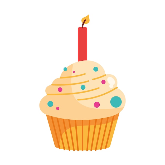 Vector gratuito ilustración de cupcake de cumpleaños