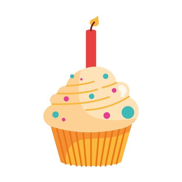 ilustración de cupcake de cumpleaños