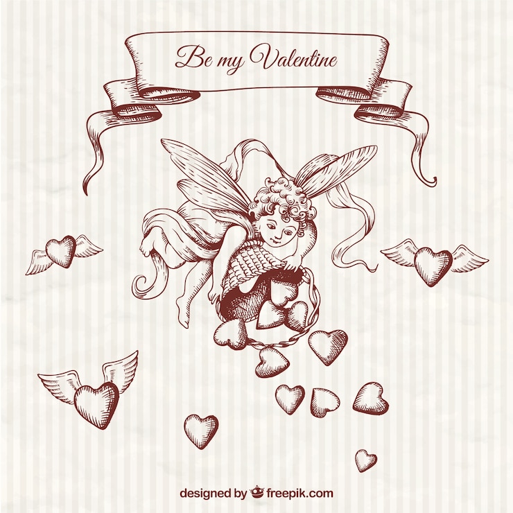 Vector gratuito ilustración de cupido dibujado a mano