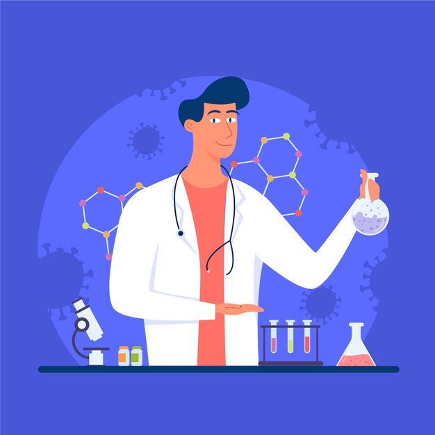 Ilustración de cura de virus