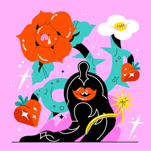Ilustración cursi dibujada a mano