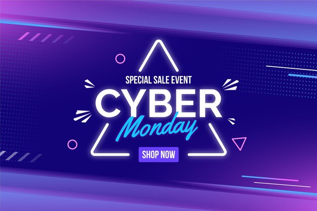 Ilustración de cyber monday degradado