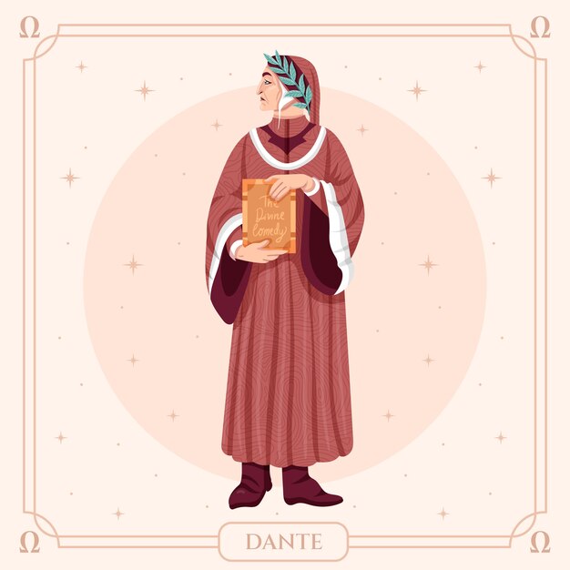 Ilustración de dante dibujada a mano