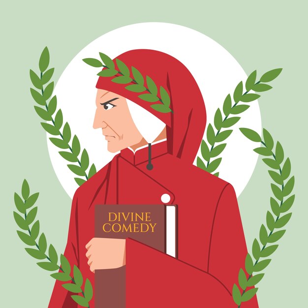 Ilustración de dante dibujada a mano