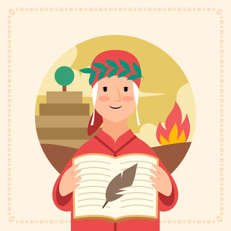 Vector gratuito ilustración de dante dibujada a mano