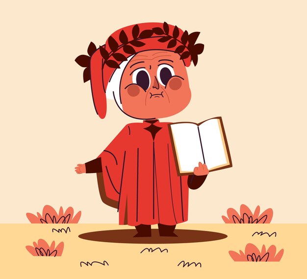 Ilustración de dante dibujada a mano