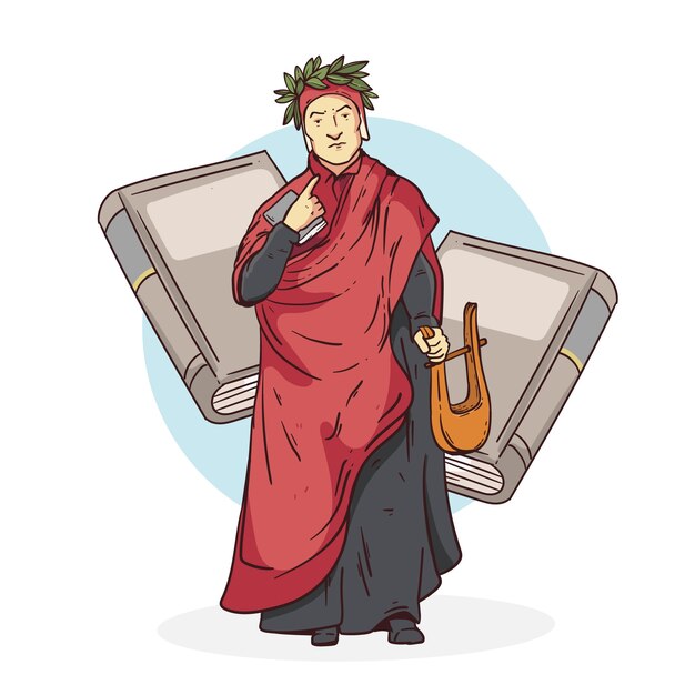 Ilustración de dante dibujada a mano