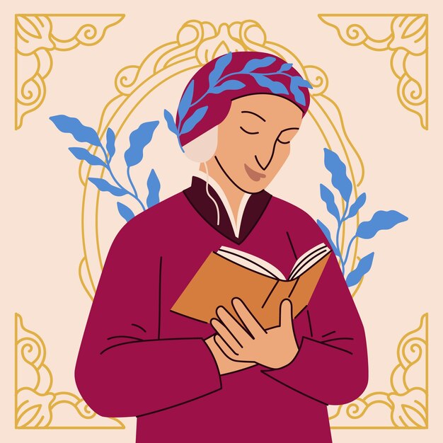 Ilustración de dante dibujada a mano