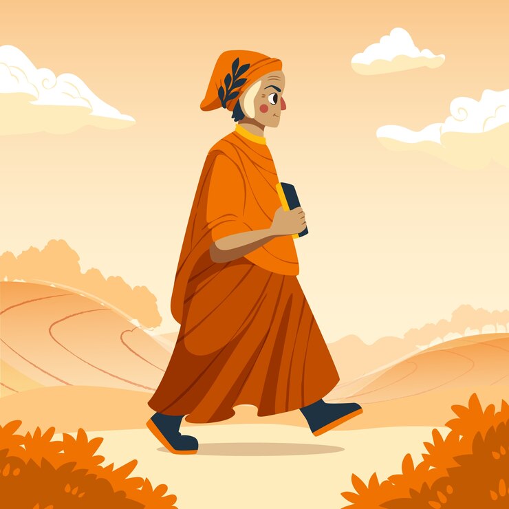 Vector gratuito ilustración de dante dibujada a mano