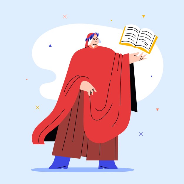 Ilustración de dante dibujada a mano