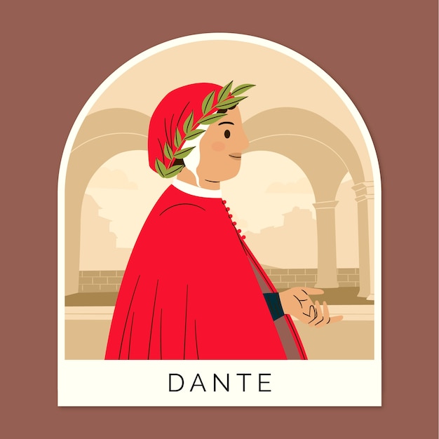 Ilustración de dante dibujada a mano
