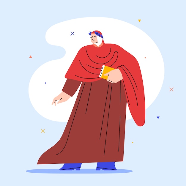 Ilustración de dante dibujada a mano