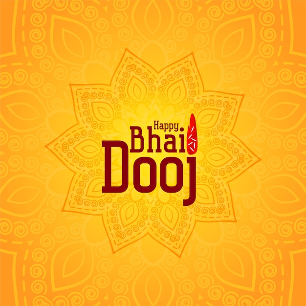 Vector gratuito ilustración decorativa feliz bhai dooj amarillo