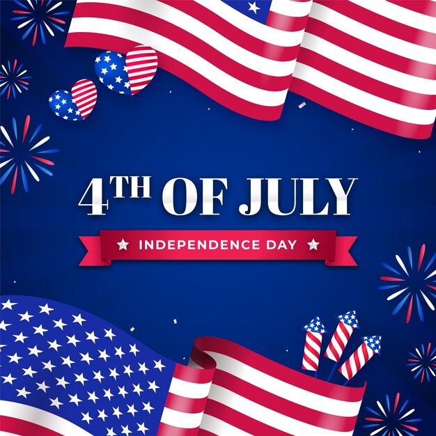 Ilustración de degradado para la celebración americana del 4 de julio