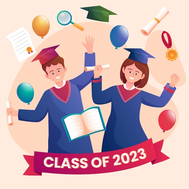Ilustración de degradado para la celebración de la clase de 2023