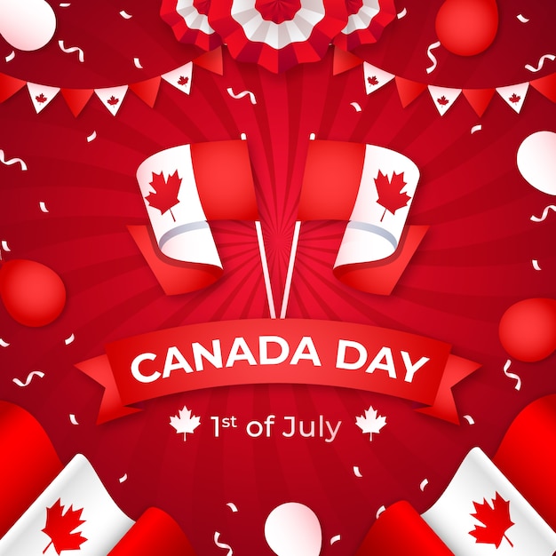 Ilustración de degradado para la celebración del día de canadá