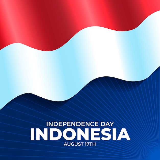 Ilustración de degradado para la celebración del día de la independencia de indonesia