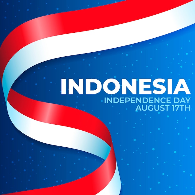 Vector gratuito ilustración de degradado para la celebración del día de la independencia de indonesia