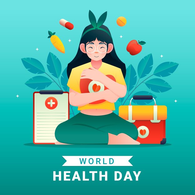 Ilustración de degradado para la celebración del día mundial de la salud.
