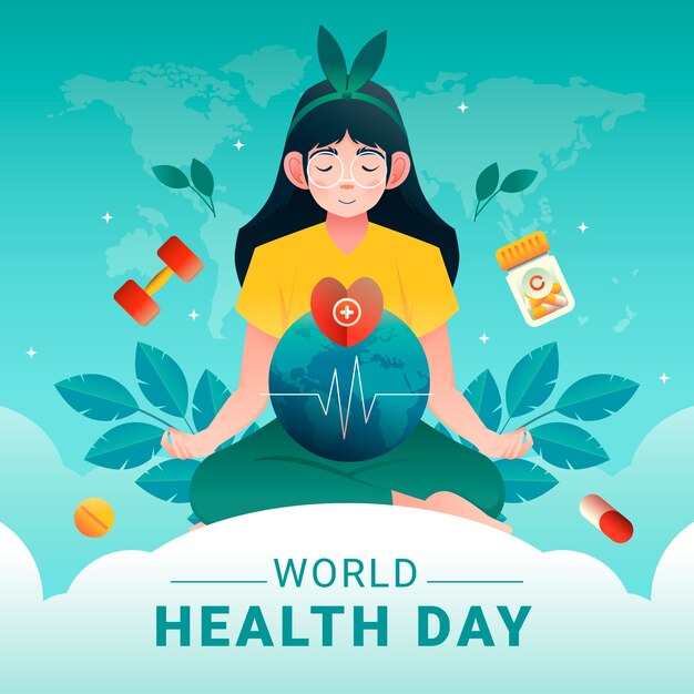 Ilustración de degradado para la celebración del día mundial de la salud.