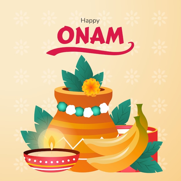 Ilustración de degradado para la celebración del festival onam