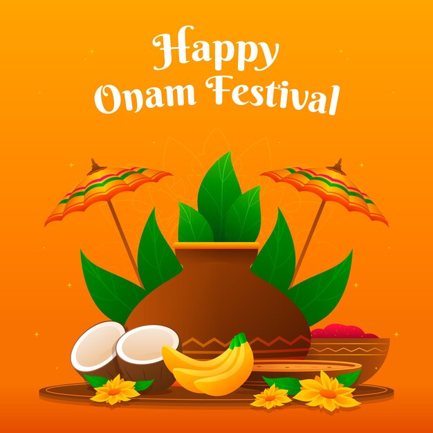 Ilustración de degradado para la celebración de onam