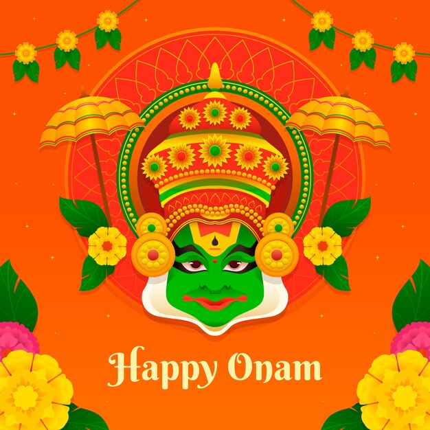 Ilustración de degradado para la celebración de onam