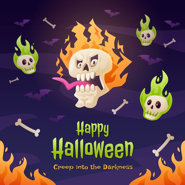 Vector gratuito ilustración de degradado para la celebración de la temporada de halloween