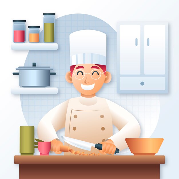 Ilustración de degradado del día internacional de los chefs