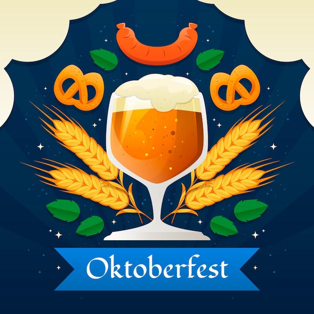 Ilustración de degradado para el festival de oktoberfest