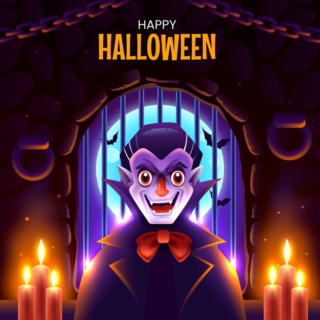 Vector gratuito ilustración degradado para la temporada de halloween.