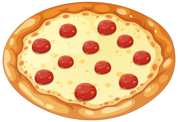 Ilustración de la deliciosa pizza de pepperoni