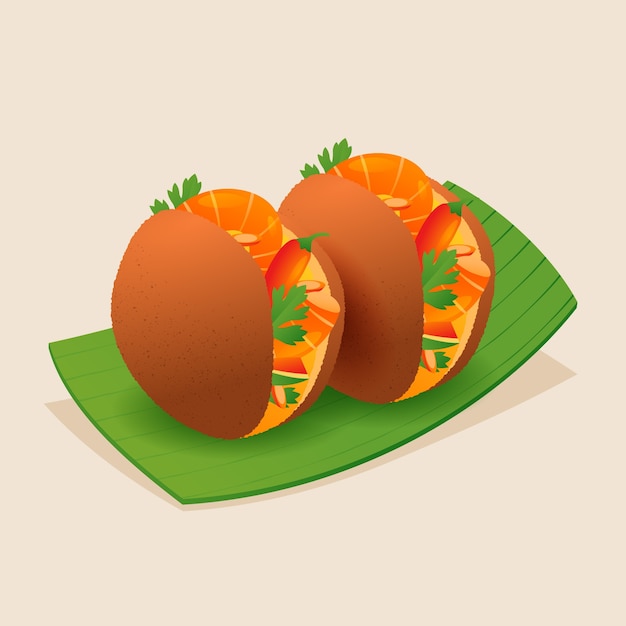 Vector gratuito ilustración de delicioso acaraje degradado