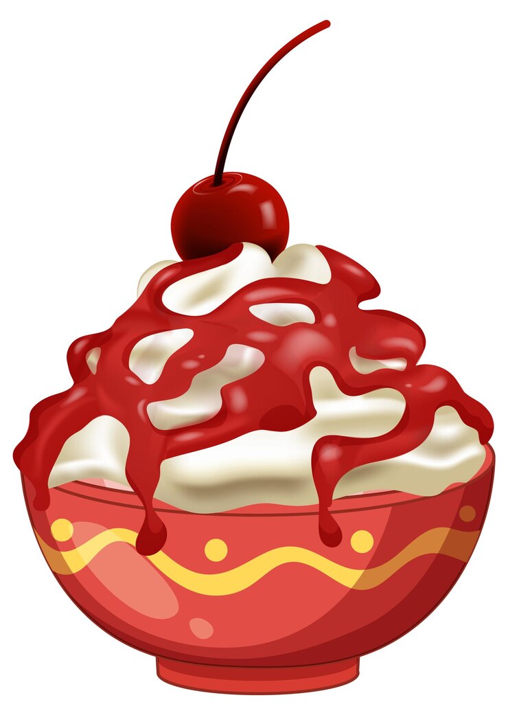 Vector gratuito ilustración de un delicioso helado con cereza
