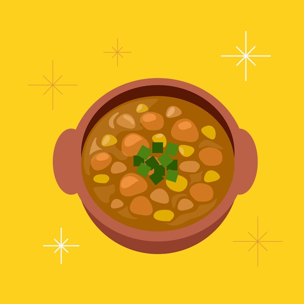 Ilustración de delicioso locro de diseño plano