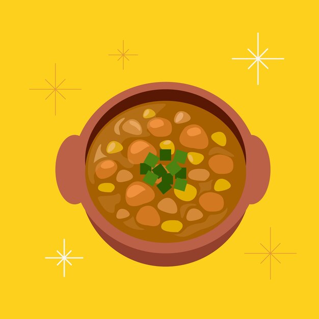 Ilustración de delicioso locro de diseño plano