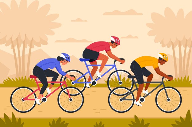 Ilustración de deporte de carrera de bicicletas