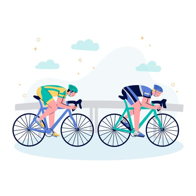 Ilustración de deporte de carrera de bicicletas