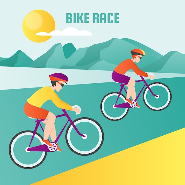 Ilustración de deporte de carrera de bicicletas