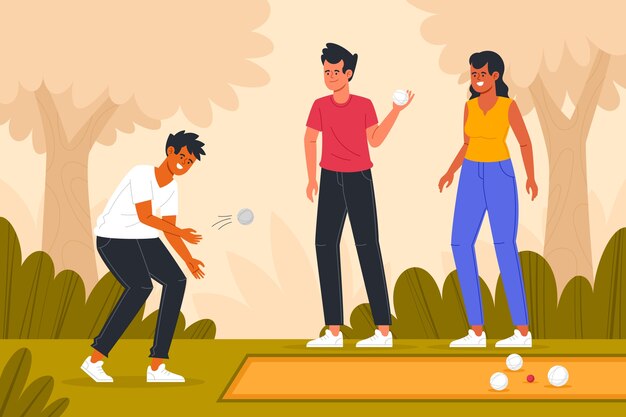 Ilustración de deporte de petanca