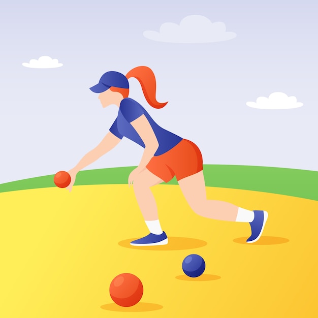 Vector gratuito ilustración de deporte de petanca