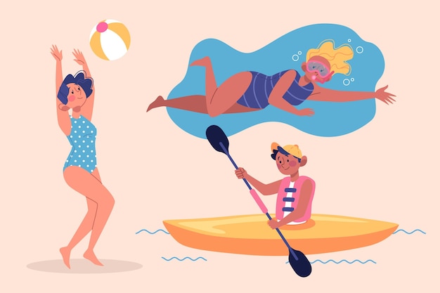 Vector gratuito ilustración de deportes de verano