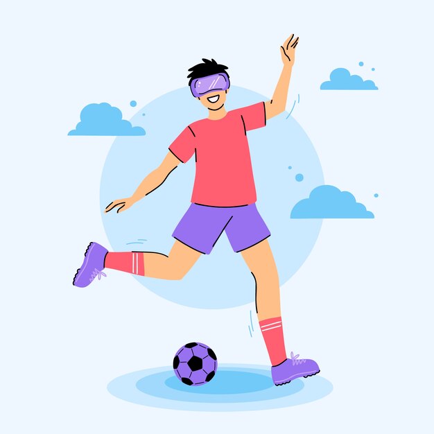 Ilustración de deportes virtuales dibujados a mano