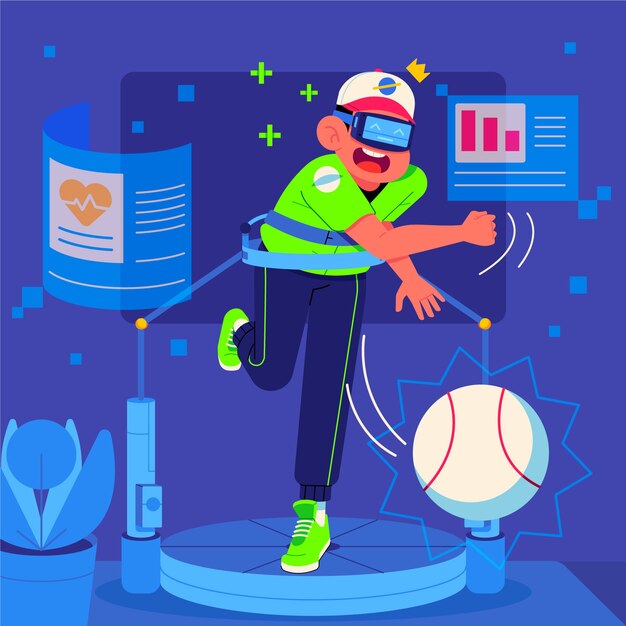 Ilustración de deportes virtuales dibujados a mano