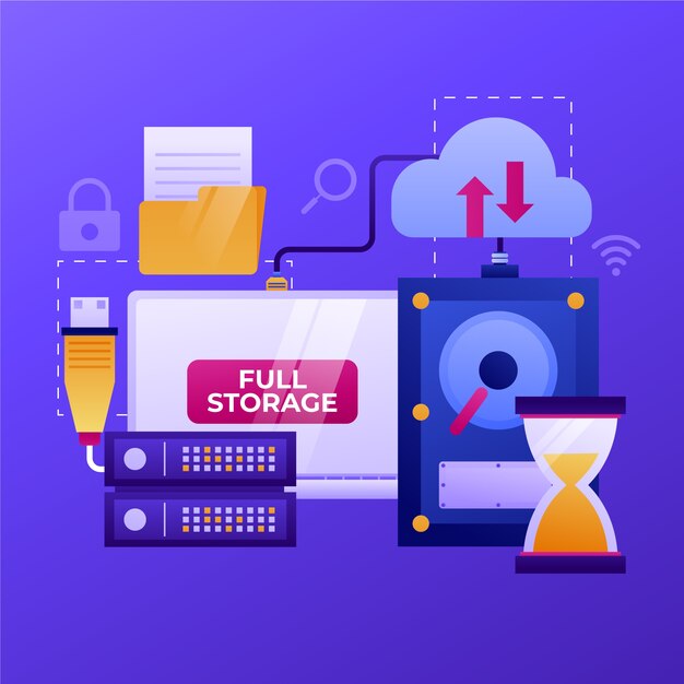 Ilustración de desarrollo de tecnología de gradiente